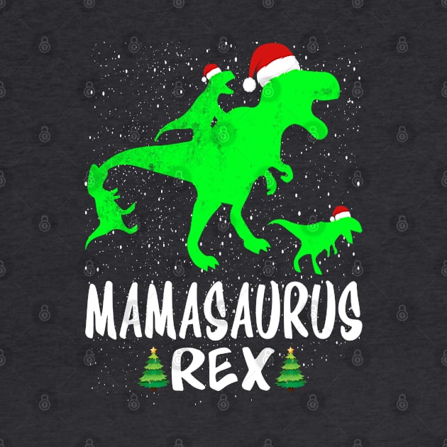 Mama T Rex Matching Family Christmas Dinosaur Shirt by intelus